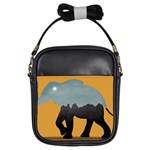 Illustrations Sketch Elephant Wallpaper Girls Sling Bag Front