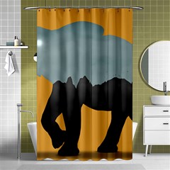 Illustrations Sketch Elephant Wallpaper Shower Curtain 48  X 72  (small) 