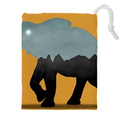 Illustrations Sketch Elephant Wallpaper Drawstring Pouch (4xl) by HermanTelo