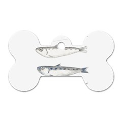 Pencil Fish Sardine Drawing Dog Tag Bone (one Side) by HermanTelo