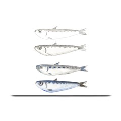 Pencil Fish Sardine Drawing Plate Mats by HermanTelo