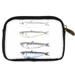 Pencil Fish Sardine Drawing Digital Camera Leather Case Back