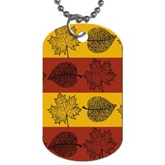 Autumn Leaves Colorful Nature Dog Tag (two Sides) by Mariart