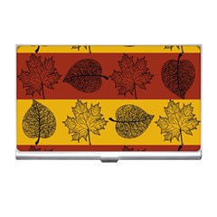 Autumn Leaves Colorful Nature Business Card Holder by Mariart