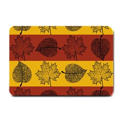 Autumn Leaves Colorful Nature Small Doormat  by Mariart