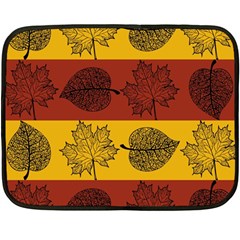 Autumn Leaves Colorful Nature Fleece Blanket (mini) by Mariart