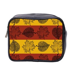 Autumn Leaves Colorful Nature Mini Toiletries Bag (two Sides) by Mariart