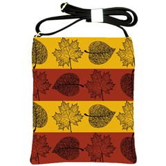 Autumn Leaves Colorful Nature Shoulder Sling Bag by Mariart