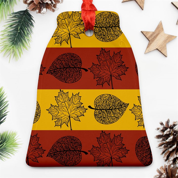 Autumn Leaves Colorful Nature Ornament (Bell)