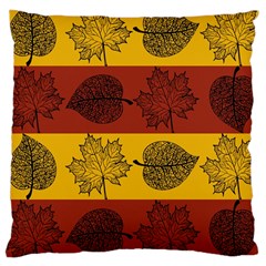 Autumn Leaves Colorful Nature Large Cushion Case (one Side) by Mariart