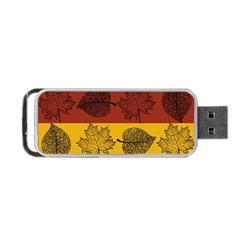 Autumn Leaves Colorful Nature Portable Usb Flash (one Side) by Mariart