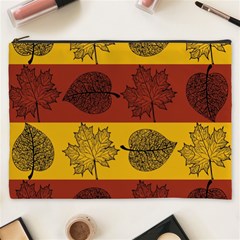 Autumn Leaves Colorful Nature Cosmetic Bag (xxxl) by Mariart