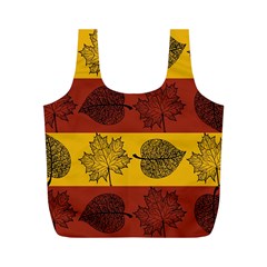 Autumn Leaves Colorful Nature Full Print Recycle Bag (m) by Mariart