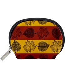 Autumn Leaves Colorful Nature Accessory Pouch (small) by Mariart