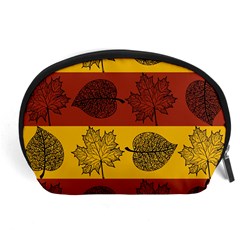 Autumn Leaves Colorful Nature Accessory Pouch (large) by Mariart