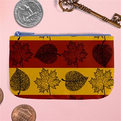 Autumn Leaves Colorful Nature Large Coin Purse by Mariart