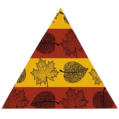 Autumn Leaves Colorful Nature Wooden Puzzle Triangle