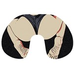 Sporty booty perfection, fit girl fitness illustration, sports theme Travel Neck Pillow Front