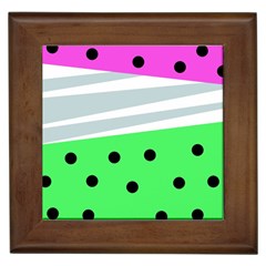 Dots And Lines, Mixed Shapes Pattern, Colorful Abstract Design Framed Tile by Casemiro