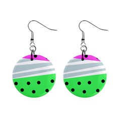 Dots And Lines, Mixed Shapes Pattern, Colorful Abstract Design Mini Button Earrings by Casemiro