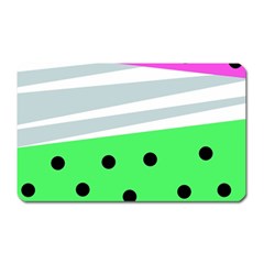 Dots And Lines, Mixed Shapes Pattern, Colorful Abstract Design Magnet (rectangular) by Casemiro