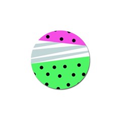 Dots And Lines, Mixed Shapes Pattern, Colorful Abstract Design Golf Ball Marker (4 Pack) by Casemiro