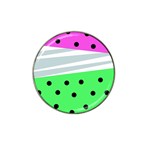 Dots and lines, mixed shapes pattern, colorful abstract design Hat Clip Ball Marker Front