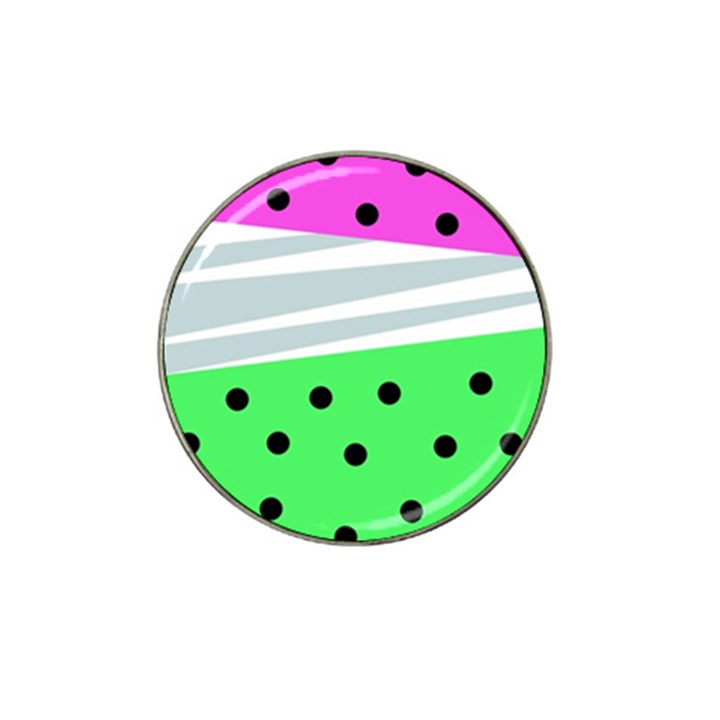 Dots and lines, mixed shapes pattern, colorful abstract design Hat Clip Ball Marker