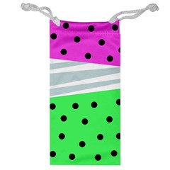 Dots And Lines, Mixed Shapes Pattern, Colorful Abstract Design Jewelry Bag by Casemiro