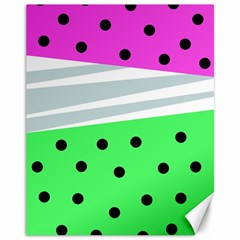 Dots And Lines, Mixed Shapes Pattern, Colorful Abstract Design Canvas 11  X 14  by Casemiro