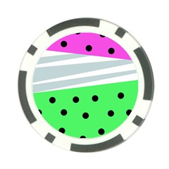 Dots And Lines, Mixed Shapes Pattern, Colorful Abstract Design Poker Chip Card Guard by Casemiro