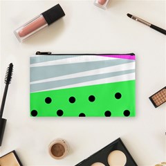 Dots And Lines, Mixed Shapes Pattern, Colorful Abstract Design Cosmetic Bag (small) by Casemiro