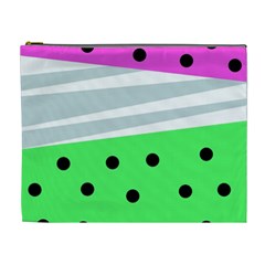 Dots And Lines, Mixed Shapes Pattern, Colorful Abstract Design Cosmetic Bag (xl) by Casemiro