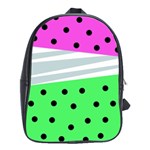 Dots and lines, mixed shapes pattern, colorful abstract design School Bag (Large) Front