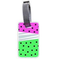 Dots And Lines, Mixed Shapes Pattern, Colorful Abstract Design Luggage Tag (one Side) by Casemiro