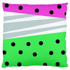 Dots And Lines, Mixed Shapes Pattern, Colorful Abstract Design Large Cushion Case (one Side) by Casemiro