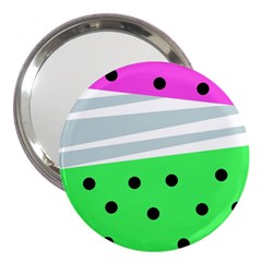 Dots And Lines, Mixed Shapes Pattern, Colorful Abstract Design 3  Handbag Mirrors by Casemiro