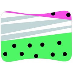 Dots And Lines, Mixed Shapes Pattern, Colorful Abstract Design Velour Seat Head Rest Cushion by Casemiro