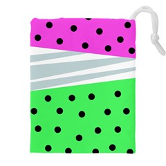 Dots And Lines, Mixed Shapes Pattern, Colorful Abstract Design Drawstring Pouch (4xl) by Casemiro