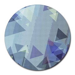 Light Blue Green Grey Dotted Abstract Round Mousepads