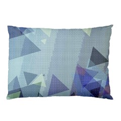 Light Blue Green Grey Dotted Abstract Pillow Case by Graphika