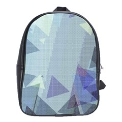 Light Blue Green Grey Dotted Abstract School Bag (xl) by Graphika