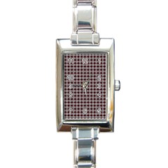 Red Halloween Spider Tile Pattern Rectangle Italian Charm Watch by snowwhitegirl