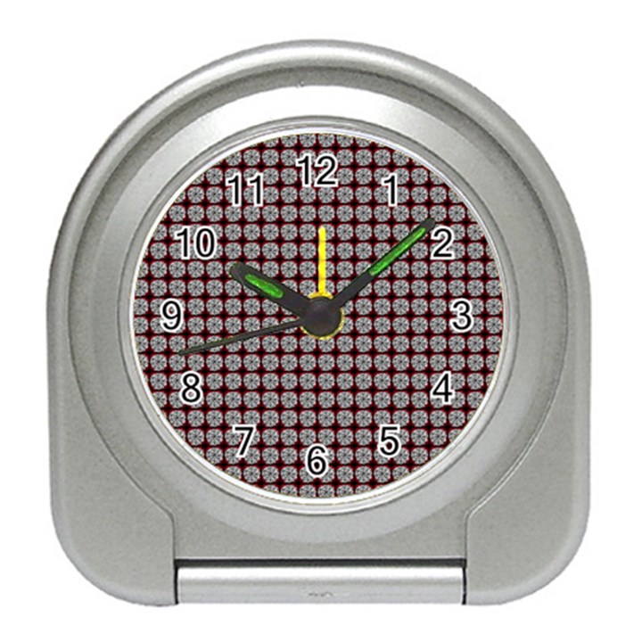 Red Halloween Spider Tile Pattern Travel Alarm Clock