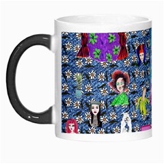 Blue Denim And Drawings Daisies Morph Mugs by snowwhitegirl