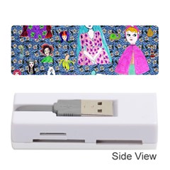 Blue Denim And Drawings Daisies Memory Card Reader (stick) by snowwhitegirl