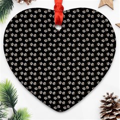 Daisy Black Ornament (heart) by snowwhitegirl