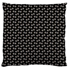 Daisy Black Large Flano Cushion Case (two Sides)