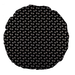 Daisy Black Large 18  Premium Flano Round Cushions by snowwhitegirl