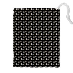 Daisy Black Drawstring Pouch (5xl) by snowwhitegirl